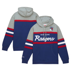 New York Rangers Head Coach Pullover Hoodie - Blue/Gray Hoodies