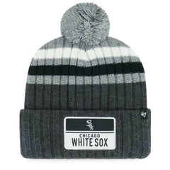 Chicago White Sox Stack Cuffed Knit Hat with Pom Gray