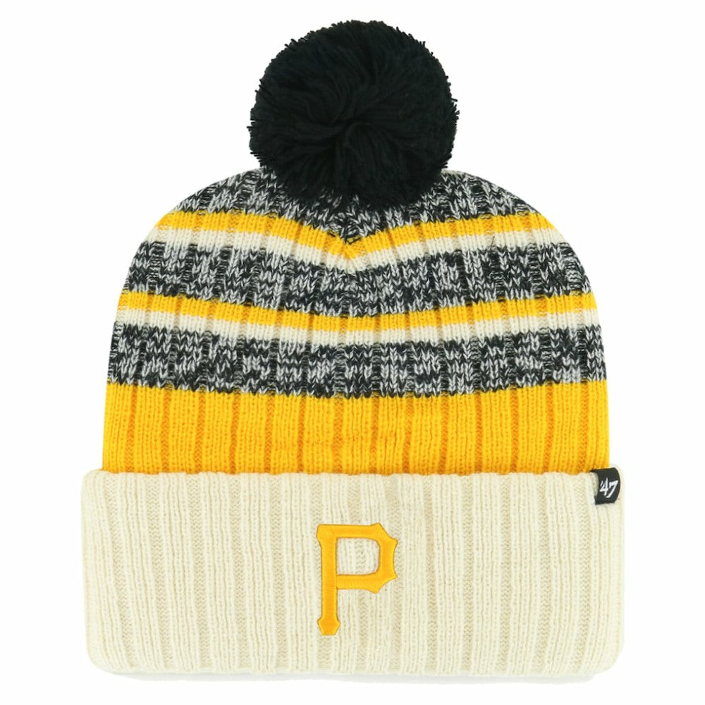 Pittsburgh Pirates Tavern Cuffed Knit Hat with Pom Natural