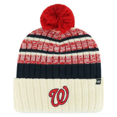 Washington Nationals Tavern Cuffed Knit Hat with Pom Natural
