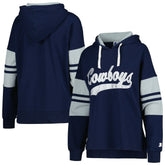 Dallas Cowboys Starter Women's Bump And Run Long Sleeve Hoodie T-Shirt - Navy outlet