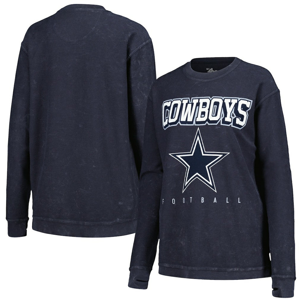 Dallas Cowboys G-III 4Her by Carl Banks Women's Comfy Cord Pullover Sweatshirt - Navy discount