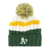 Athletics Women's Ashfield Cuffed Knit Hat with Pom White/Green