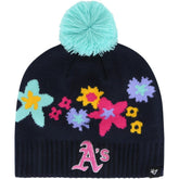 Athletics Girls Youth Buttercup Knit Beanie with Pom Navy