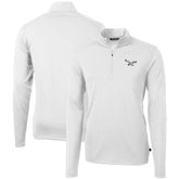 Philadelphia Eagles Cutter & Buck Gridiron Classics Big & Tall Virtue Eco Pique Recycled Quarter-Zip Pullover Top - White online