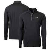 Philadelphia Eagles Cutter & Buck Gridiron Classics Big & Tall Adapt Eco Knit Stretch Recycled Quarter-Zip Pullover Top - Black on sale