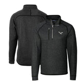 Philadelphia Eagles Cutter & Buck Gridiron Classics Big & Tall Mainsail Sweater-Knit Half-Zip Pullover Jacket - Heather Gray cheap