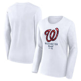 Washington Nationals Women's Lightweight Fitted Long Sleeve T-Shirt White