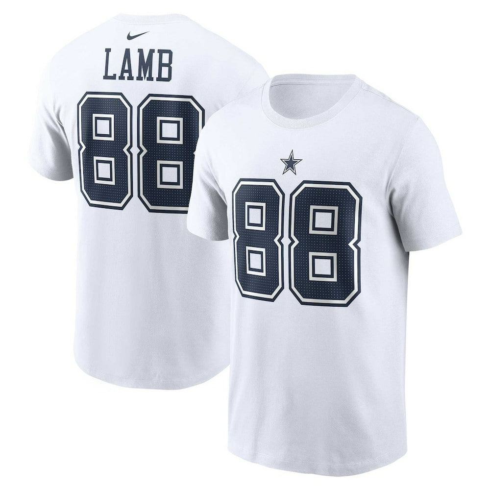 CeeDee Lamb Dallas Cowboys Player Name & Number T-Shirt - White cheap