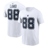 CeeDee Lamb Dallas Cowboys Player Name & Number T-Shirt - White cheap