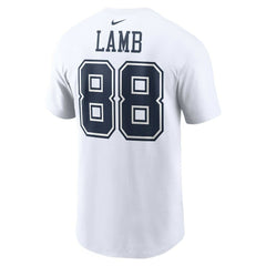 CeeDee Lamb Dallas Cowboys Player Name & Number T-Shirt - White cheap