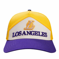 Los Angeles Lakers Pro Standard Pinch Chevron Adjustable Hat - Gold/Purple for sale