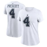 Dak Prescott Dallas Cowboys Women's Player Name & Number T-Shirt - White sale