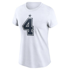 Dak Prescott Dallas Cowboys Women's Player Name & Number T-Shirt - White sale