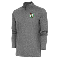 Boston Celtics Antigua Hunk Quarter-Zip Pullover Top - Heather Black shop