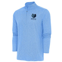 Memphis Grizzlies Antigua Hunk Quarter-Zip Pullover Top - Heather Powder Blue on sale