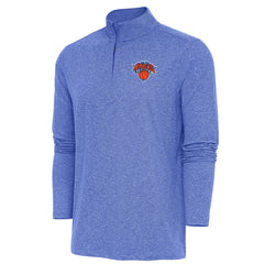New York Knicks Antigua Hunk Quarter-Zip Pullover Top - Heather Royal on sale