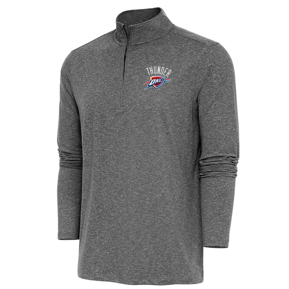 Oklahoma City Thunder Antigua Hunk Quarter-Zip Pullover Top - Heather Black for sale