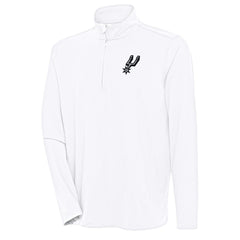 San Antonio Spurs Antigua Hunk Quarter-Zip Pullover Top - White sale