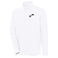Utah Jazz Antigua Hunk Quarter-Zip Pullover Top - White for sale