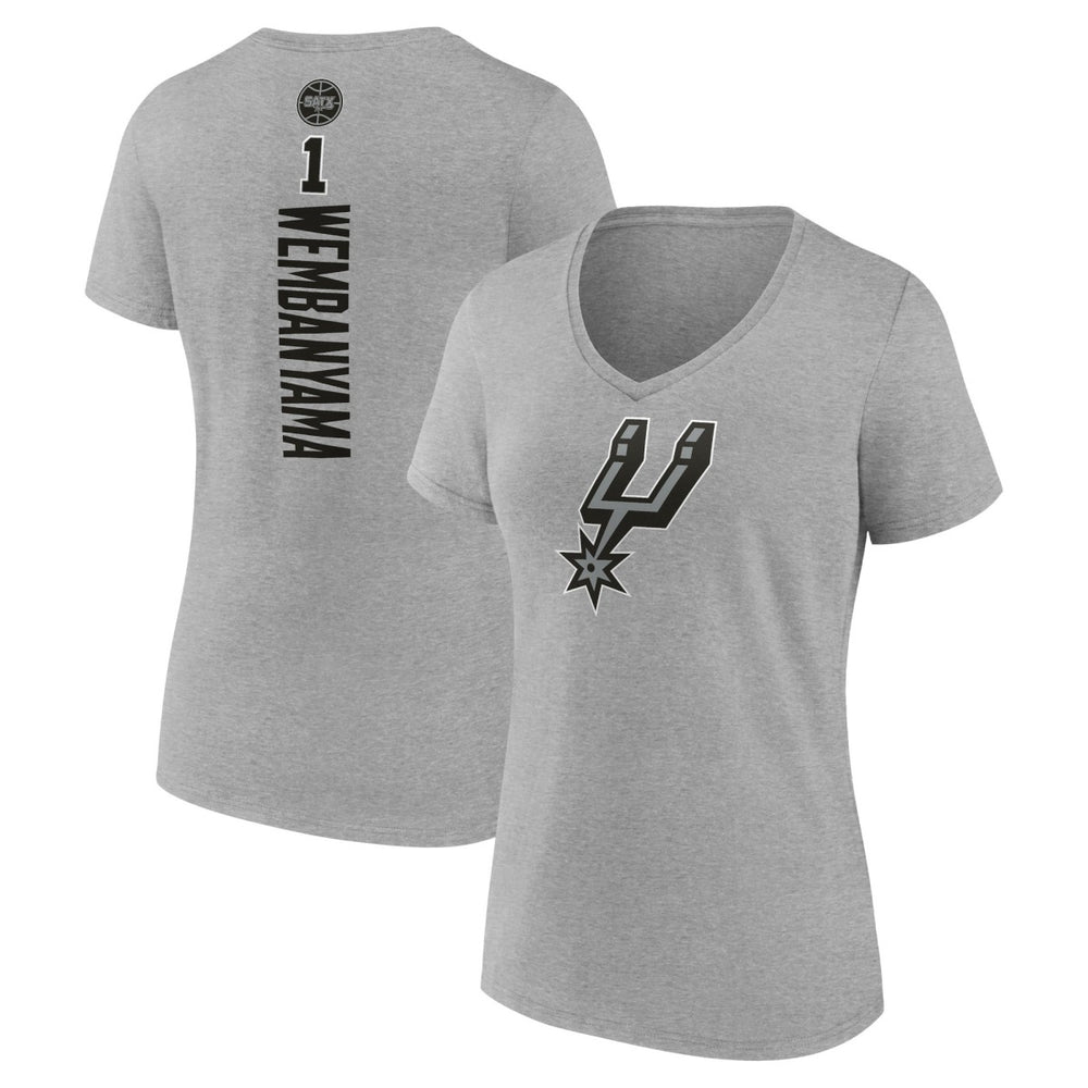 Victor Wembanyama San Antonio Spurs Women's Playmaker Name & Number V-Neck T-Shirt - Gray on sale