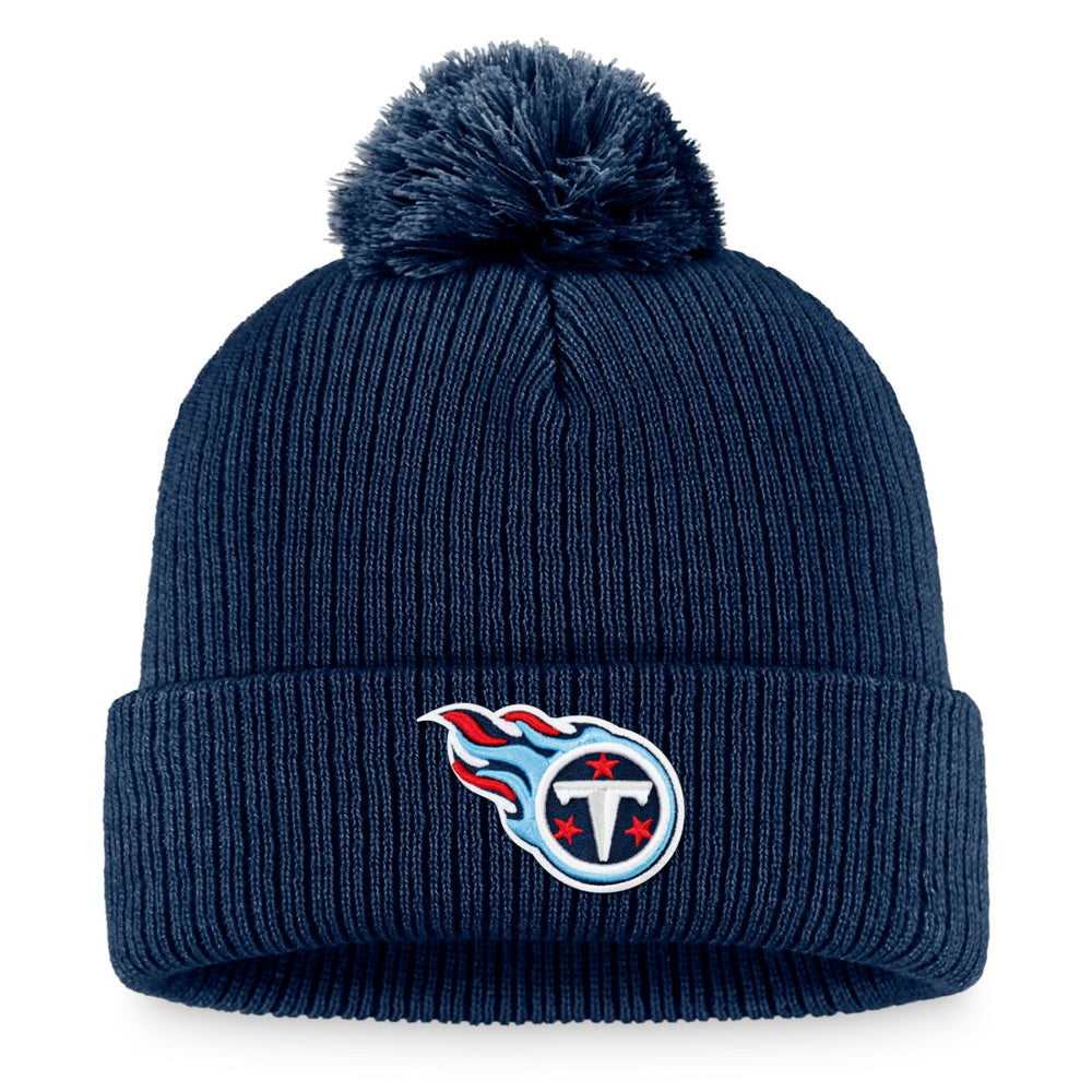 Tennessee Titans Women's Cuffed Knit Hat with Pom - Navy discount