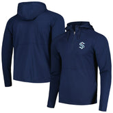 Seattle Kraken Antigua Spikes Raglan Quarter-Zip Hoodie - Heather Navy Hoodies