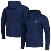 St. Louis Blues Antigua Spikes Raglan Quarter-Zip Hoodie - Heather Navy Hoodies