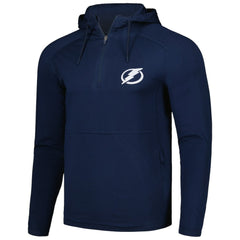 Tampa Bay Lightning Antigua Spikes Raglan Quarter-Zip Hoodie - Heather Navy Hoodies