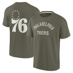 Philadelphia 76ers Unisex Elements Super Soft Short Sleeve T-Shirt - Olive cheap