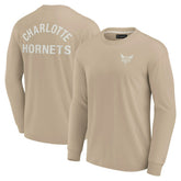 Charlotte Hornets Unisex Elements Super Soft Long Sleeve T-Shirt - Khaki on sale
