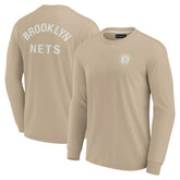 Brooklyn Nets Unisex Elements Super Soft Long Sleeve T-Shirt - Khaki discount