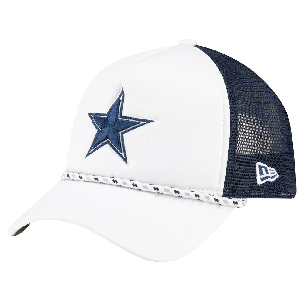 Dallas Cowboys New Era Court Sport Foam Front A-Frame 9FORTY Adjustable Trucker Hat - White/Navy outlet