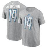 Amon-Ra St. Brown Detroit Lions Player Name & Number T-Shirt - Gray online