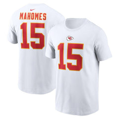 Patrick Mahomes Kansas City Chiefs Player Name & Number T-Shirt - White cheap