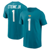 Travis Etienne Jacksonville Jaguars Player Name & Number T-Shirt - Teal sale