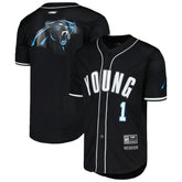 Bryce Young Carolina Panthers Pro Standard Mesh Baseball Button-Up T-Shirt - Black cheap