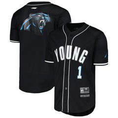 Bryce Young Carolina Panthers Pro Standard Mesh Baseball Button-Up T-Shirt - Black cheap