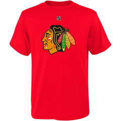 Connor Bedard Chicago Blackhawks Youth Player Name & Number T-Shirt - Red T-shirts