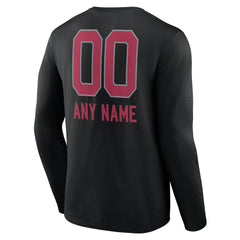 Arizona Cardinals Personalized Name & Number Team Wordmark Long Sleeve T-Shirt - Black cheap