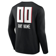 Atlanta Falcons Personalized Name & Number Team Wordmark Long Sleeve T-Shirt - Black for sale