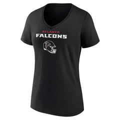 Atlanta Falcons Women's Personalized Name & Number Team Wordmark V-Neck T-Shirt - Black discount