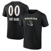 Baltimore Ravens Personalized Name & Number Team Wordmark T-Shirt - Black discount