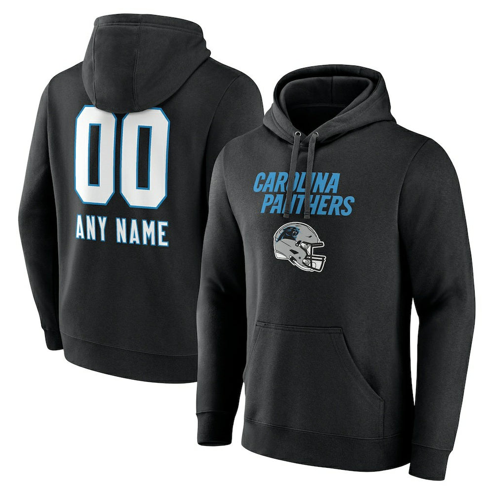 Carolina Panthers Personalized Name & Number Team Wordmark Pullover Hoodie - Black discount
