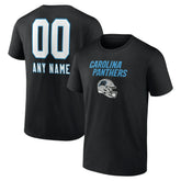 Carolina Panthers Personalized Name & Number Team Wordmark T-Shirt - Black on sale