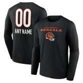 Cincinnati Bengals Personalized Name & Number Team Wordmark Long Sleeve T-Shirt - Black outlet
