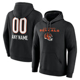 Cincinnati Bengals Personalized Name & Number Team Wordmark Pullover Hoodie - Black outlet