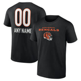 Cincinnati Bengals Personalized Name & Number Team Wordmark T-Shirt - Black cheap