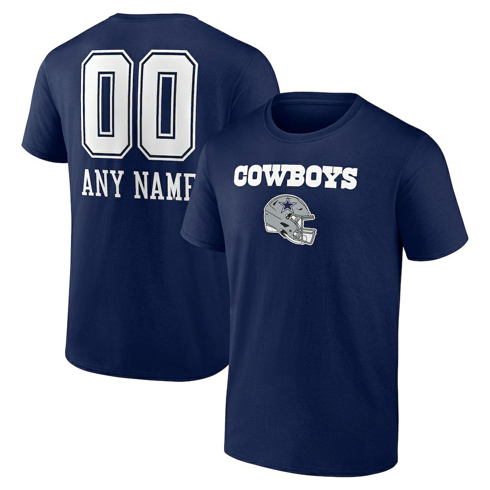 Dallas Cowboys Personalized Name & Number Team Wordmark T-Shirt - Navy cheap