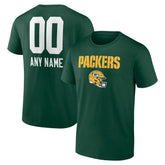 Green Bay Packers Personalized Name & Number Team Wordmark T-Shirt - Green outlet